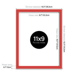 11X9 Red Picture Frame (27.9 X 22.9Cm) Poster, Photo, Artwork, Gallery Wall Or Print - thumbnail 3