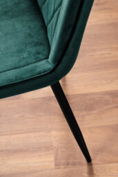 Furniturebox Adley Brown Wood Effect And Black Round Dining Table With Storage Shelf And 4 Green Velvet Black Leg Pesaro Dining Chairs - thumbnail 8