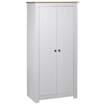 Vidaxl Wardrobe White 80X50X171.5 Cm Solid Pine Panama Range - image 1