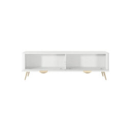 Arte Lante Tv Cabinet 163 Cm In White - Sleek Media Storage With Pull-Down Doors And Hidden Compartments - thumbnail 4