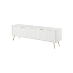Arte Lante Tv Cabinet 163 Cm In White - Sleek Media Storage With Pull-Down Doors And Hidden Compartments - thumbnail 2