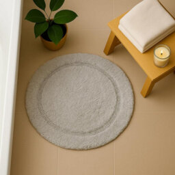 Allure Bath Fashions Round Bath Mat Non-Slip - Dove Grey - thumbnail 6