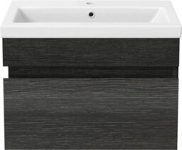 Affine 600mm Bathroom Vanity Unit Basin Storage Wall Hung Drawer Cabinet Furniture Grey - thumbnail 5