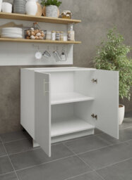 Jd Greta Adjustable Legs Kitchen Base Unit 800mm Storage Cabinet With Door Shelf 80Cm - White Gloss With Worktop - thumbnail 3