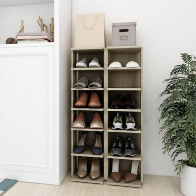 Vidaxl Shoe Cabinets 2 Pcs Sonoma Oak 27.5X27X102 Cm - image 1