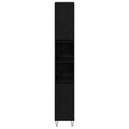 Berkfield Bathroom Cabinet Black Oak 30X30X190 Cm Engineered Wood - thumbnail 7