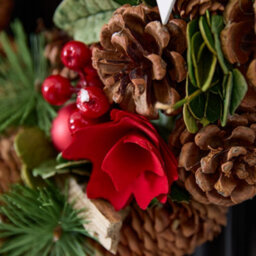 Dibor 35Cm Starry Night Front Door Christmas Wreath With Tree Wreath Hanger - thumbnail 4