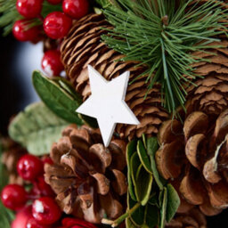 Dibor 35Cm Starry Night Front Door Christmas Wreath With Tree Wreath Hanger - thumbnail 3