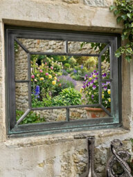 DEENZ Rectangle Antique Window Wall Mirror Stylish Black Silver - thumbnail 3