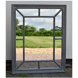 DEENZ Rectangle Antique Window Wall Mirror Stylish Black Silver - thumbnail 1