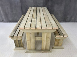 Arbor Garden Solutions Yews Picnic Bench - Wooden Garden Table And Bench Set (6Ft, Natural Finish) - thumbnail 4