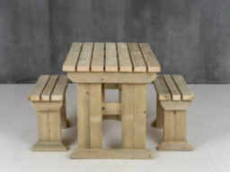 Arbor Garden Solutions Yews Picnic Bench - Wooden Garden Table And Bench Set (6Ft, Natural Finish) - thumbnail 3