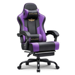 Luckracer Gaming Chair For Adults Computer Chairs With Footrest Ergonomic Height Adjustable Reclining Pc Chair, Purple