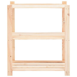Walplus 3-Tier Storage Racks 2 Pcs 80X38X90 Cm Solid Pinewood 150 Kg - thumbnail 4