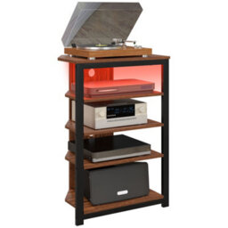 "Homcom Tv Stand With Lights, 4-Tier Storage Shelves For Tvs Up To 29""" - thumbnail 2