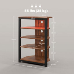 "Homcom Tv Stand With Lights, 4-Tier Storage Shelves For Tvs Up To 29""" - thumbnail 3