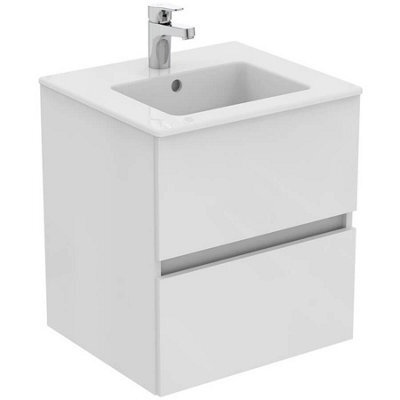 Ideal Standard Eurovit+ 500mm Wall Mounted Vanity Unit With 2 Drawers In Gloss White - image 1