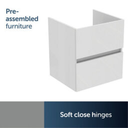Ideal Standard Eurovit+ 500mm Wall Mounted Vanity Unit With 2 Drawers In Gloss White - thumbnail 6