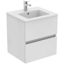 Ideal Standard Eurovit+ 500mm Wall Mounted Vanity Unit With 2 Drawers In Gloss White - thumbnail 1