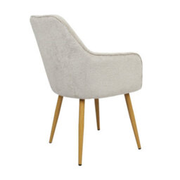 Muse - Pair Of Chairs In Woven Yarn Fabric Set Of 2 Dining Chairs Beige With Ash Effect Legs - thumbnail 4