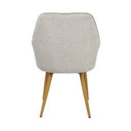 Muse - Pair Of Chairs In Woven Yarn Fabric Set Of 2 Dining Chairs Beige With Ash Effect Legs - thumbnail 5