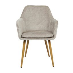 Muse - Pair Of Chairs In Woven Yarn Fabric Set Of 2 Dining Chairs Beige With Ash Effect Legs - thumbnail 3