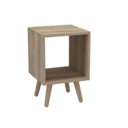 Urbn-Living Urbnliving 30Cm Height Antique Oak Wooden Storage Cube Bookcase Scandinavian Style Pine Legs