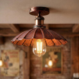 One Outlet Ceiling Rose Metal Pendant Light Cover Plate 120mm Rustic Red With Accessories For Vintage Ceiling And Wall Lamps - thumbnail 6