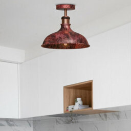 One Outlet Ceiling Rose Metal Pendant Light Cover Plate 120mm Rustic Red With Accessories For Vintage Ceiling And Wall Lamps - thumbnail 5