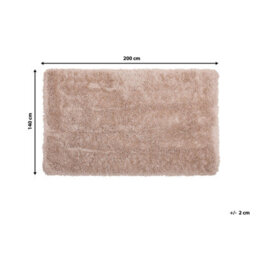 Beliani Shaggygy Rug Cide Beige 140 X 200 Cm - thumbnail 3