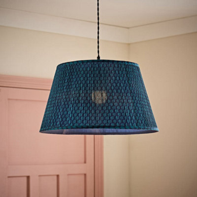 Valuelights Malina Double Teal Large Pleated Tapered Easy Fit Lamp Shade (D) 45Cm - image 1