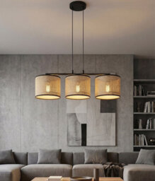 Emibig Lighting Emibig Eco Pendant Lamp 3 X E27 Black / Rattan - thumbnail 3