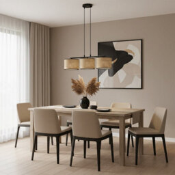 Emibig Lighting Emibig Eco Pendant Lamp 3 X E27 Black / Rattan - thumbnail 4