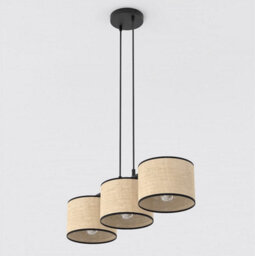 Emibig Lighting Emibig Eco Pendant Lamp 3 X E27 Black / Rattan - thumbnail 7