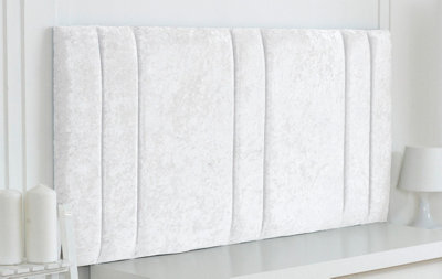 "Slumbre Milano Crushed Velvet 2Ft6 Small Single 20"" Headboard - White"