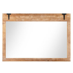 Costway Rustic Decorative Mirror 100 Cm X 70 Cm Rectangle Wooden Wall Mirror - thumbnail 2