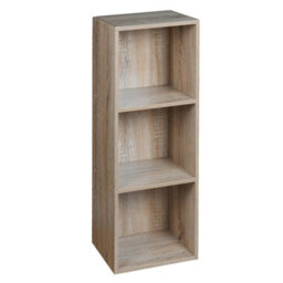 Urbn-Living Urbnliving Height 79.5Cm 3 Shelf Wooden Bookcase Shelving Colour Antique Oak Display Storage Shelf Unit Shelves - thumbnail 1