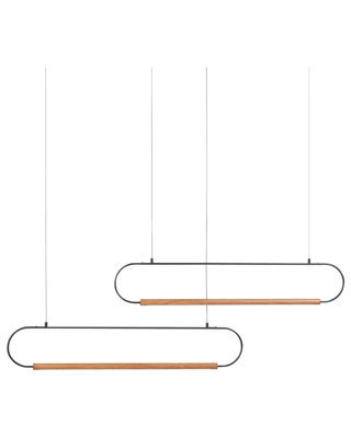 Wyld and Coco Lumina Pendant Lamp - Matte Black Aluminium Pendant With 2 Integrated Leds, 123Cm Diameter, 213Cm Drop - image 1