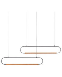 Wyld and Coco Lumina Pendant Lamp - Matte Black Aluminium Pendant With 2 Integrated Leds, 123Cm Diameter, 213Cm Drop - thumbnail 1
