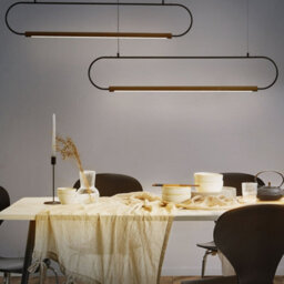 Wyld and Coco Lumina Pendant Lamp - Matte Black Aluminium Pendant With 2 Integrated Leds, 123Cm Diameter, 213Cm Drop - thumbnail 2