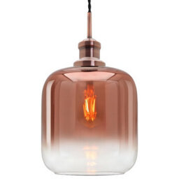 Long Life Lamps Company Modern Vintage Glass Copper Pendant Light M0201 - thumbnail 1