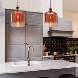 Long Life Lamps Company Modern Vintage Glass Copper Pendant Light M0201 - thumbnail 6