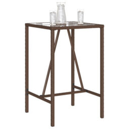 Berkfield Outdoor Bar Table Brown 70X70X110 Cm Poly Rattan - thumbnail 4