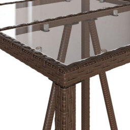Berkfield Outdoor Bar Table Brown 70X70X110 Cm Poly Rattan - thumbnail 9