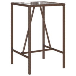 Berkfield Outdoor Bar Table Brown 70X70X110 Cm Poly Rattan - thumbnail 7