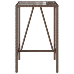 Berkfield Outdoor Bar Table Brown 70X70X110 Cm Poly Rattan - thumbnail 5
