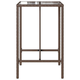 Berkfield Outdoor Bar Table Brown 70X70X110 Cm Poly Rattan - thumbnail 6