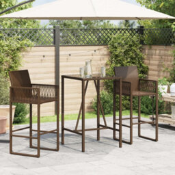 Berkfield Outdoor Bar Table Brown 70X70X110 Cm Poly Rattan - thumbnail 3