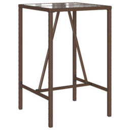 Berkfield Outdoor Bar Table Brown 70X70X110 Cm Poly Rattan - thumbnail 2