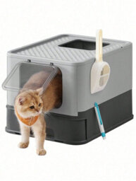 Songmics Feandrea Hidden Cat Litter Box, Cat Litter Tray With Hood, Slide-Out Tray, Scoop, Brush,load 15 Kg, Anti-Tracking - thumbnail 8